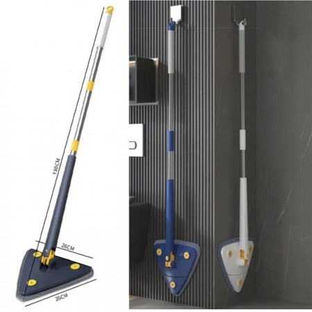 Mocio triangolare lavapavimenti mop girevole autostrizzante per soffitto polvere