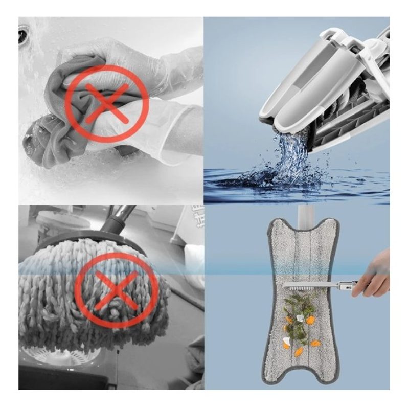 Hongu Twist Mop Mocio A Torsione Con Panno Microfibra Scopa Per Pav...