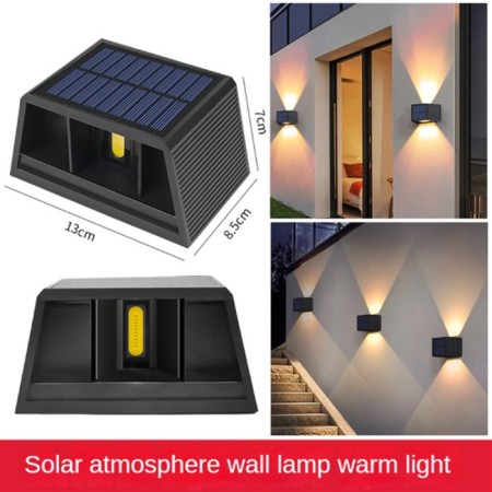 2x Luci a Led energia solare Luce da parete Faro applique Lampada esterno