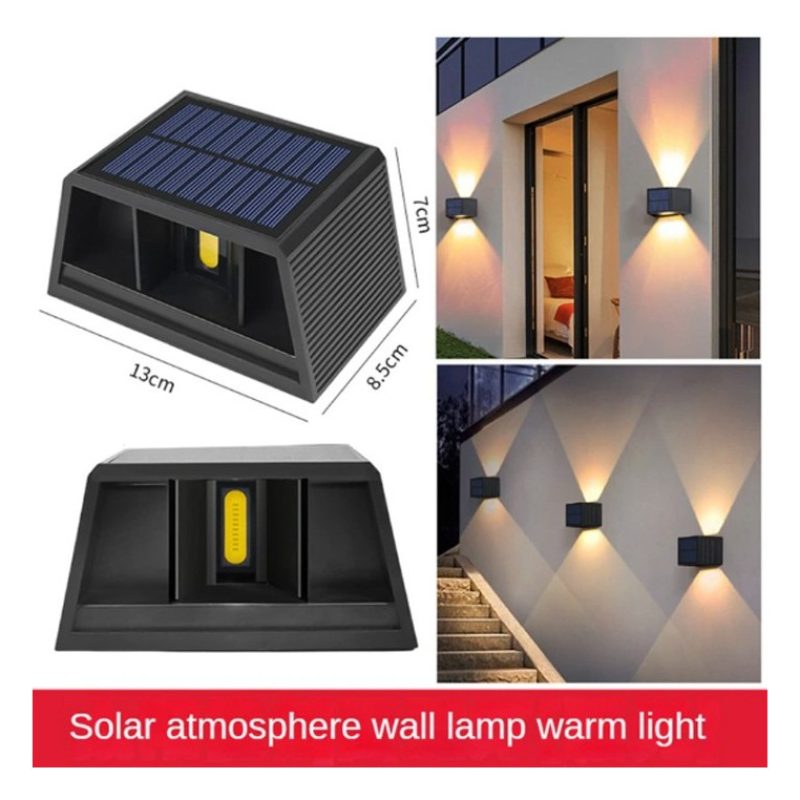 Hongu 2x Luci a Led energia solare Luce da parete Faro applique Lam...