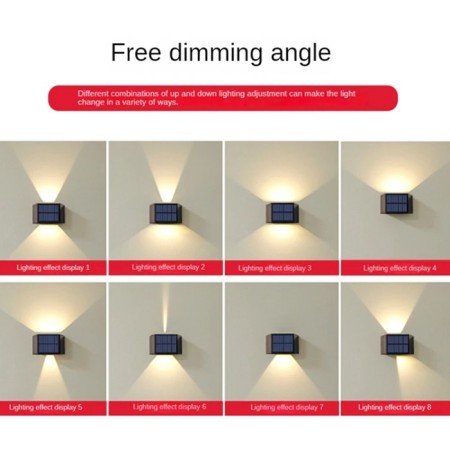 2x Luci a Led energia solare Luce da parete Faro applique Lampada esterno