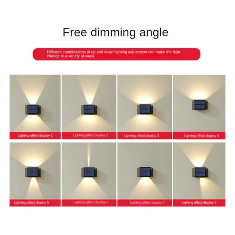 Hongu 2x Luci a Led energia solare Luce da parete Faro applique Lam...