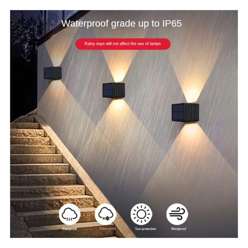 Hongu 2x Luci a Led energia solare Luce da parete Faro applique Lam...