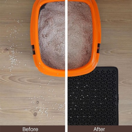 Tappetino Lettiera Gatto Doppio Strato nero Pieghevole impermeabile Facil Pulire