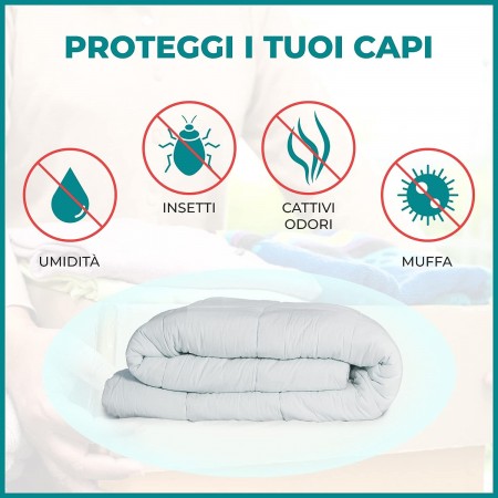 6 sacchetti buste salvaspazio armadio sottovuoto 60x80cm vestiti abiti Profumati