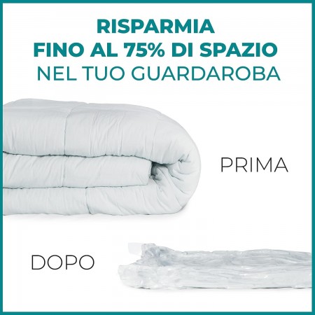 6 sacchetti buste salvaspazio armadio sottovuoto 60x80cm vestiti abiti Profumati