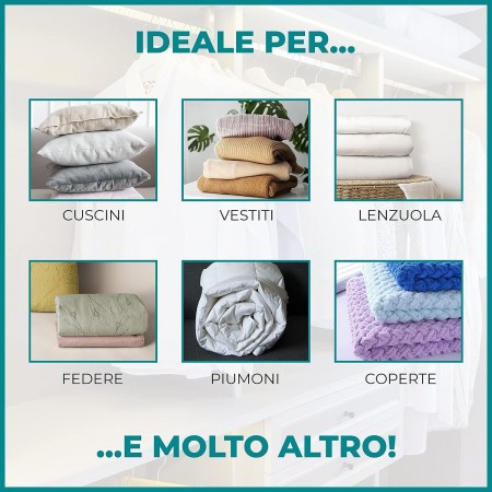 6 sacchetti buste salvaspazio armadio sottovuoto 70x110 vestiti abiti Profumati