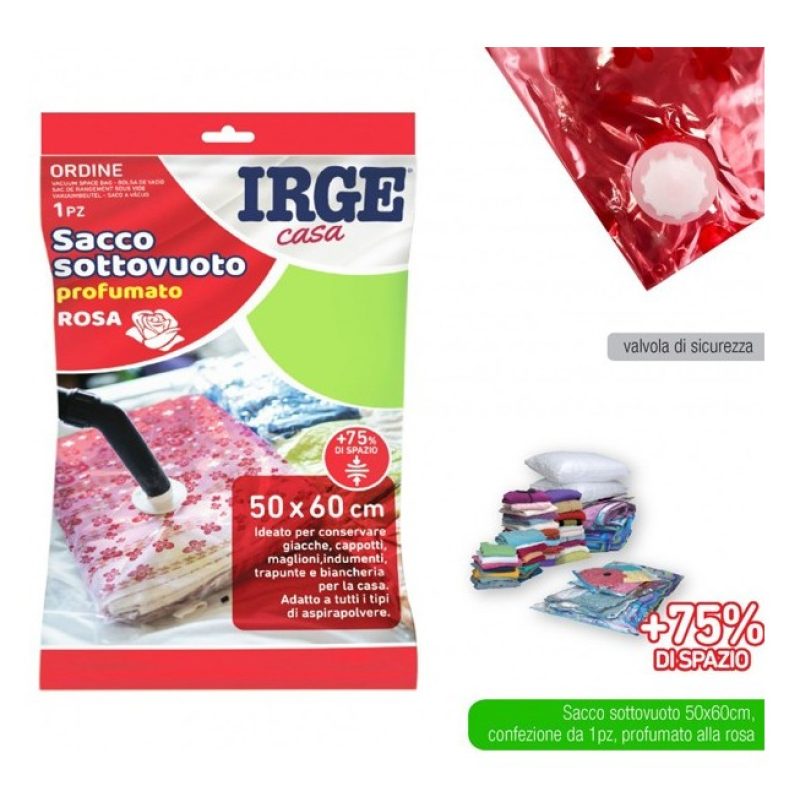 IRGE 6 sacchetti buste salvaspazio armadio sottovuoto 50x60cm vesti...