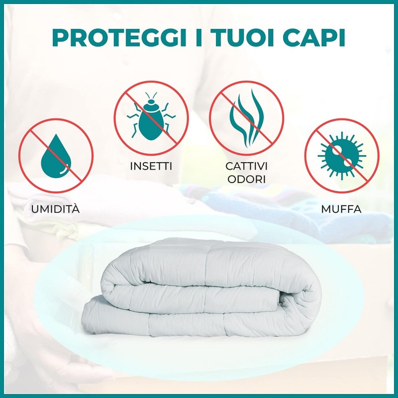 IRGE 6 sacchetti buste salvaspazio armadio sottovuoto 50x60cm vesti...