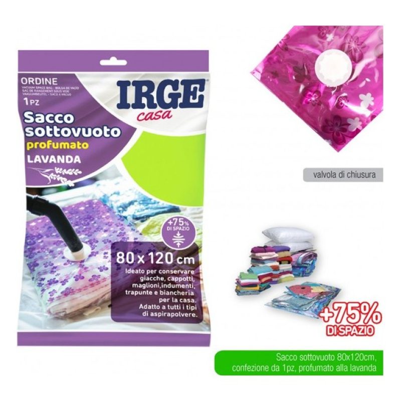 IRGE 6 sacchetti buste salvaspazio armadio sottovuoto 80x120 vestit...