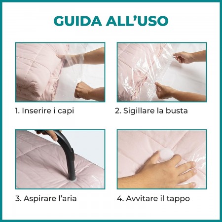 6 sacchetti buste salvaspazio armadio sottovuoto 80x120 vestiti abiti Profumati