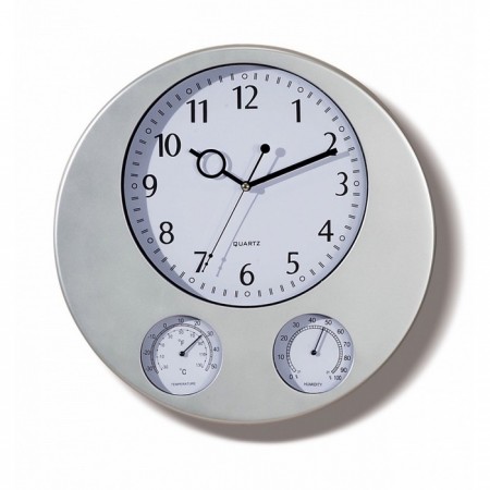 Orologio da parete con igrometro e termometro cucina casa 35,5 cm bianco e nero