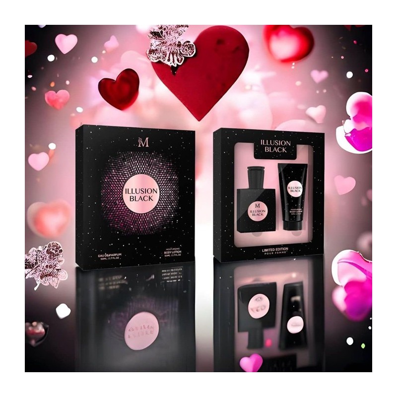 Set confezione regalo Black Illusion PROFUMO SPRAY LOZIONE CORPO DONNA / PER LEI