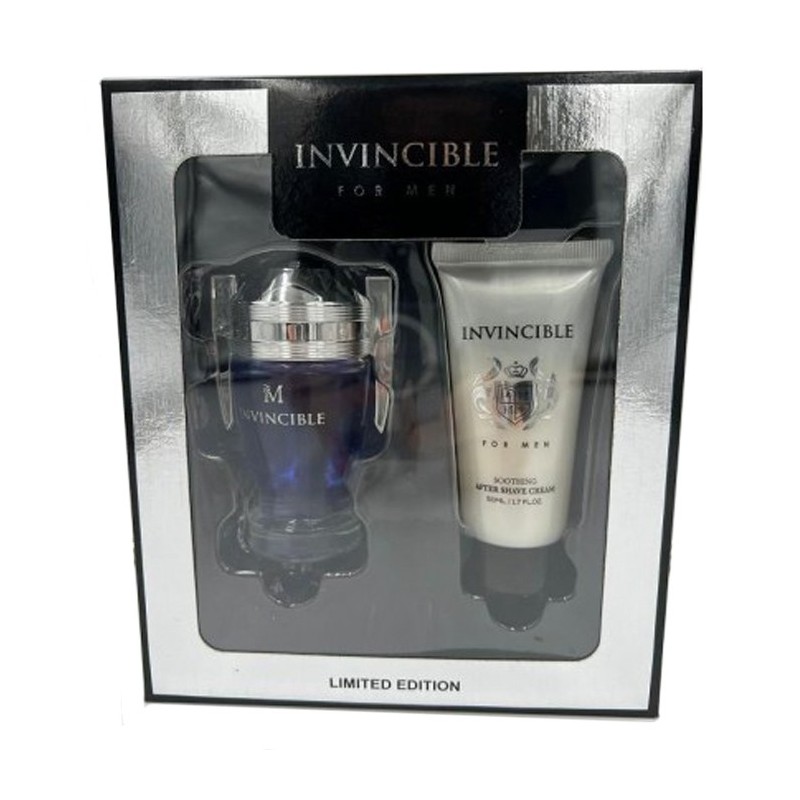 Set Regalo Uomo cofanetto Invincible PROFUMO SPRAY + DOPOBARBA PER LUI 100ml kit