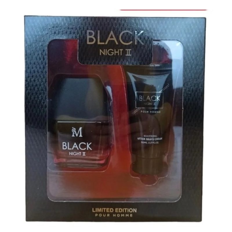 Hongu Set Regalo Uomo cofanetto Black Night PROFUMO SPRAY DOPOBARBA...