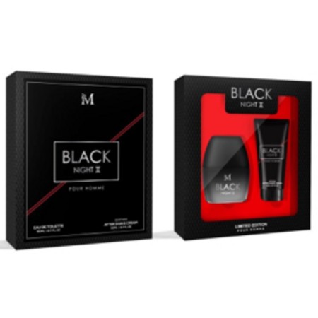 Set Regalo Uomo cofanetto Black Night PROFUMO SPRAY DOPOBARBA PER LUI 100ml kit