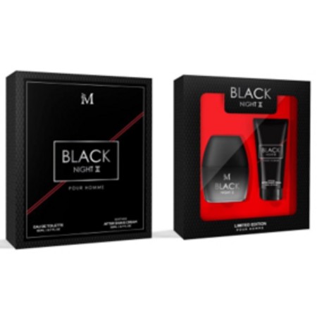 Set Regalo Uomo cofanetto Black Night PROFUMO SPRAY DOPOBARBA PER LUI 100ml kit