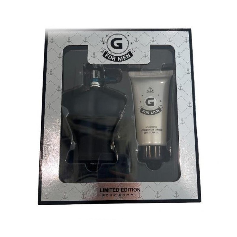 Set Regalo Uomo cofanetto G for Men Profumo 50+50ml spray Dopobarba per lui kit