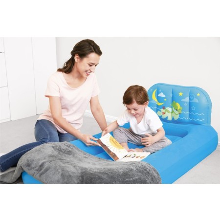 Materasso gonfiabile bambini con luci colorate proiettore 132x76x46 cm campeggio