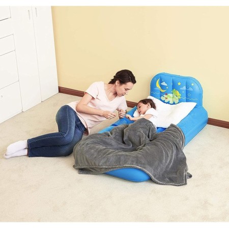 Materasso gonfiabile bambini con luci colorate proiettore 132x76x46 cm campeggio