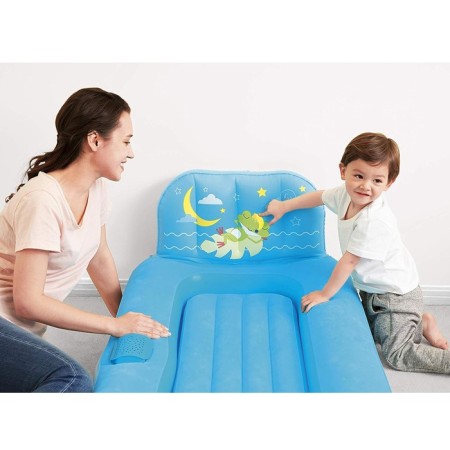 Materasso gonfiabile bambini con luci colorate proiettore 132x76x46 cm campeggio