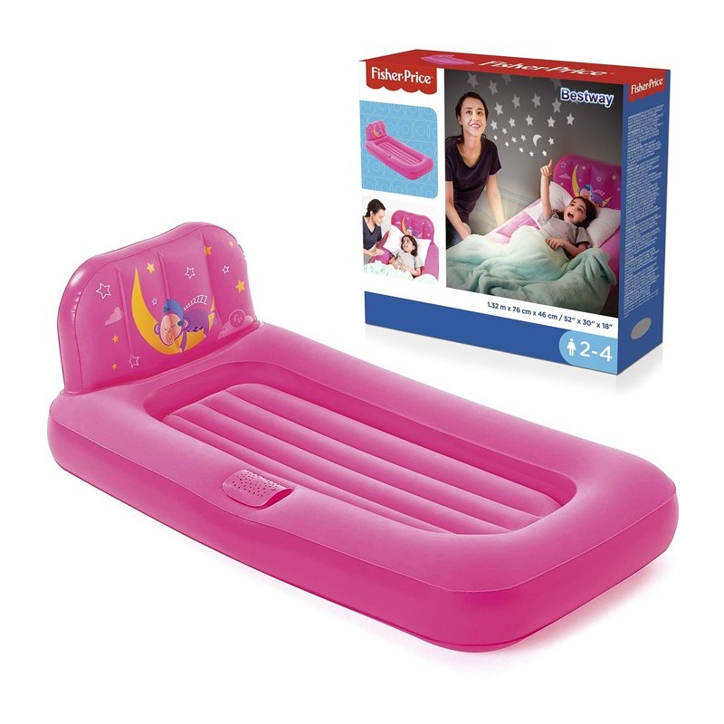 Materasso gonfiabile bambine con proiettore luci colorate 132x76x46 cm campeggio