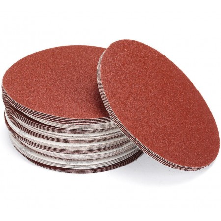 Dischi Abrasivi velcrati velcro 150mm no Foro Forati a Strappo Carta Abrasiva fino a 50 dischi