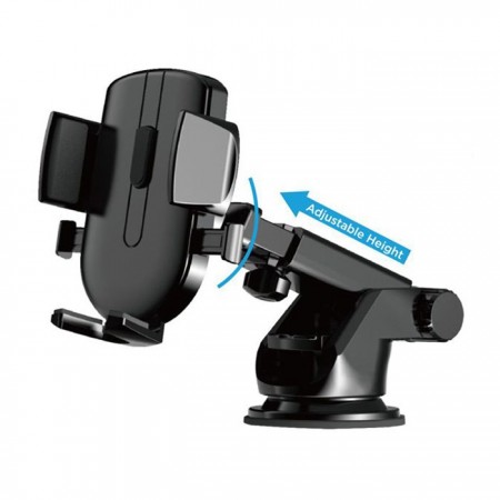 Supporto auto universale ventosa per smartphone 360° regolabile cruscotto nero