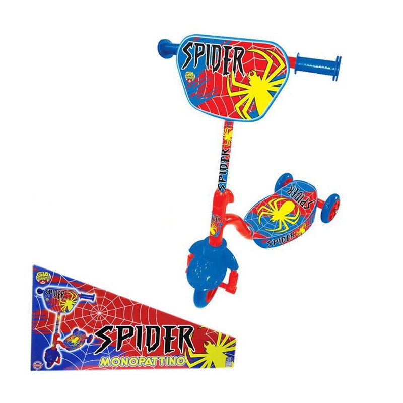 Monopattino spider giocattolo bambino 3 ruote 2 anni 60cm blu rosso GIAQUINTO