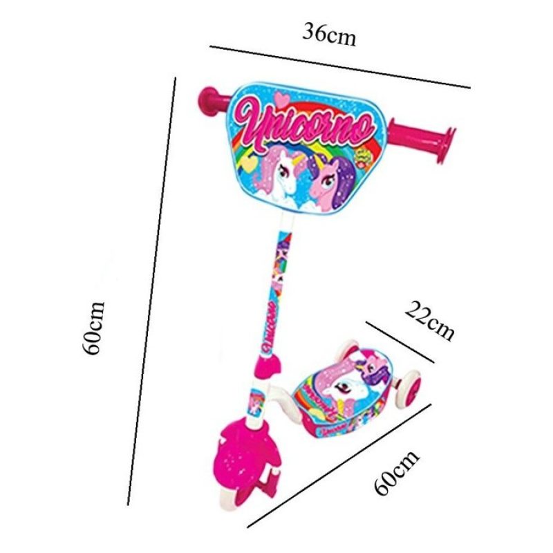 giaquinto Monopattino in metallo unicorno per bambini street scoote...