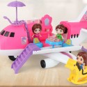 Aereo Giocattolo per Bambine Aereoplano Apribile con 2 bambole casa playset