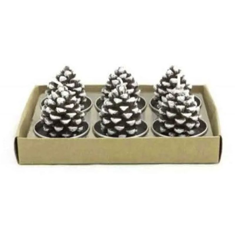 Hongu Candele natalizie 6 pezzi pigna innevata decorative casa con ...