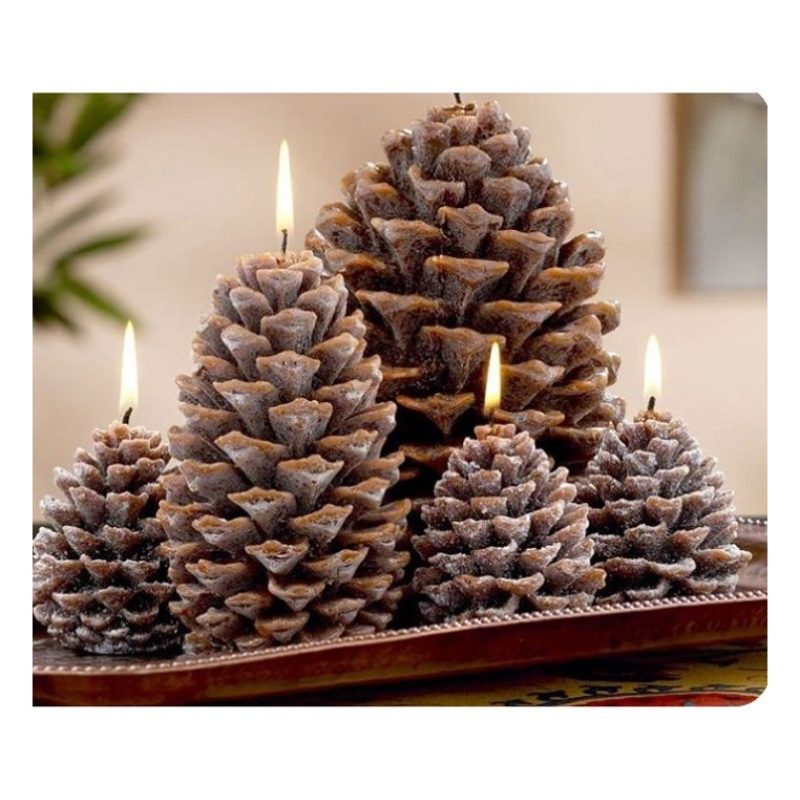 Hongu Candele natalizie 6 pezzi pigna innevata decorative casa con ...