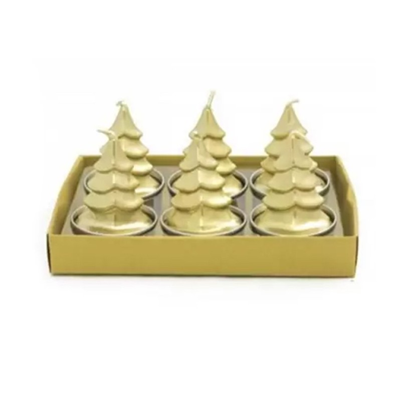 Candele natalizie 6 pezzi albero natale decorative casa feste argento oro rosso