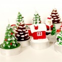 Candele natalizie 6 pezzi pigna innevata decorative casa con neve feste natale