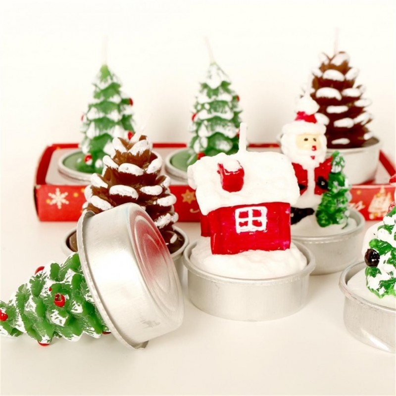 Hongu Candele natalizie 6 pezzi pigna innevata decorative casa con ...