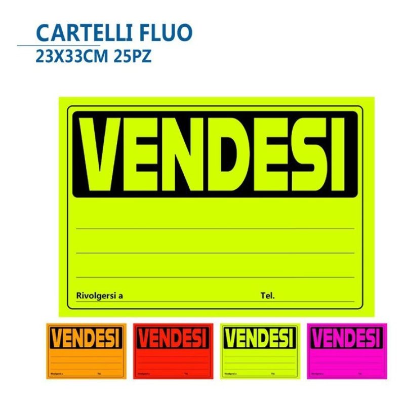 Cartotecnica Cartello targa segnale Vendesi 25 pezzi 23x33cm segnal...
