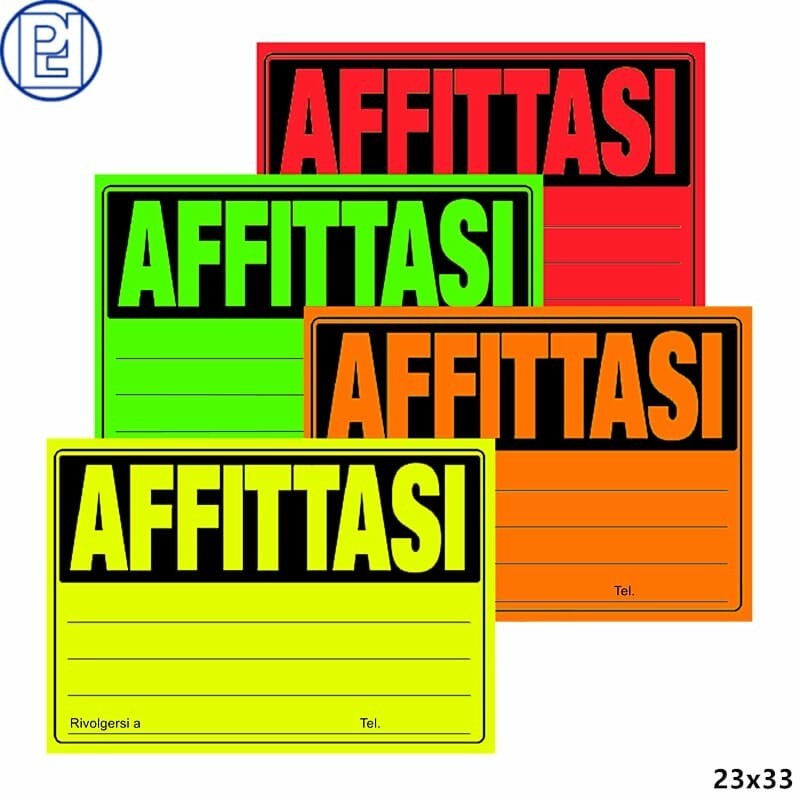 Cartotecnica Cartello targa segnale Affittasi 25 pz 23x33cm negozio...