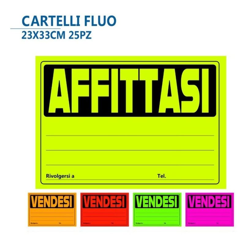 Cartotecnica Cartello targa segnale Affittasi 25 pz 23x33cm negozio...