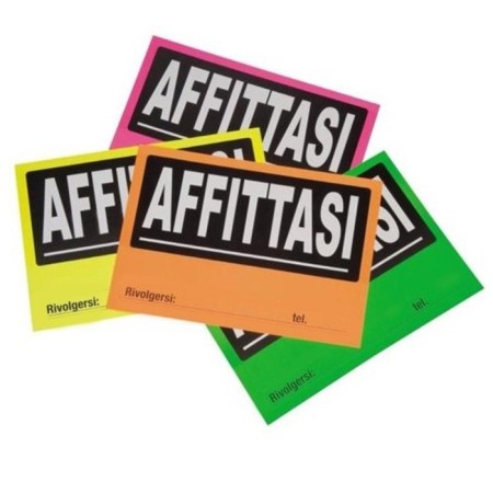 Cartello targa segnale Affittasi 25 pz 23x33cm negozio affitto recapito telefono
