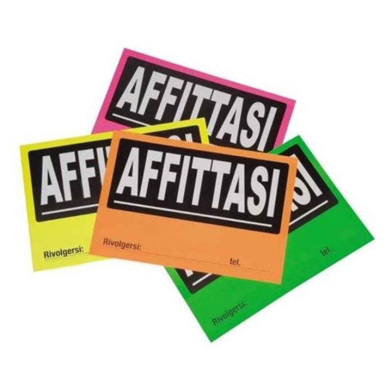 Cartotecnica Cartello targa segnale Affittasi 25 pz 23x33cm negozio...
