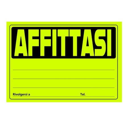 Cartello targa segnale Affittasi 25 pz 23x33cm negozio affitto recapito telefono
