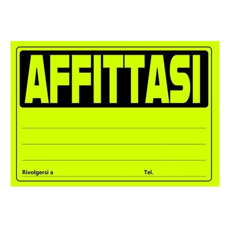 Cartotecnica Cartello targa segnale Affittasi 25 pz 23x33cm negozio...