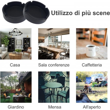 12 posacenere portacenere rotondo nero plastica portatile bar pub ristorante