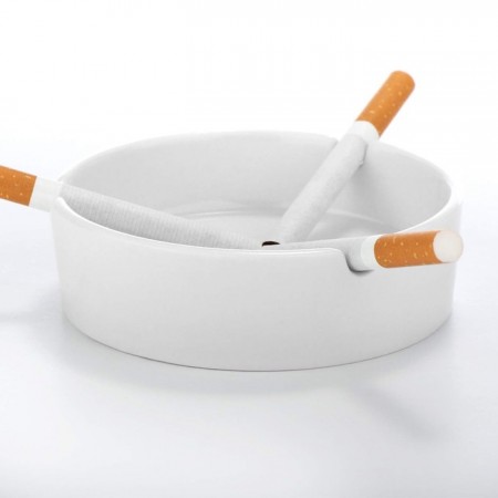 Set 12 Pezzi Posacenere Porta Cenere Tondo In plastica Bianca bar pub ristorante