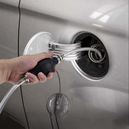Pompa aspira liquidi benzina a sifone travaso tubo gomma gasolio diesel olio