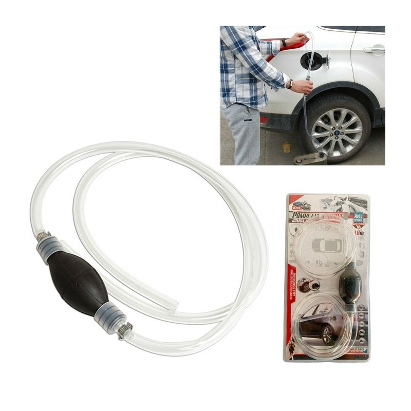 Pompa aspira liquidi benzina a sifone travaso tubo gomma gasolio diesel olio