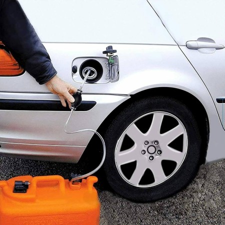 Pompa aspira liquidi benzina a sifone travaso tubo gomma gasolio diesel olio
