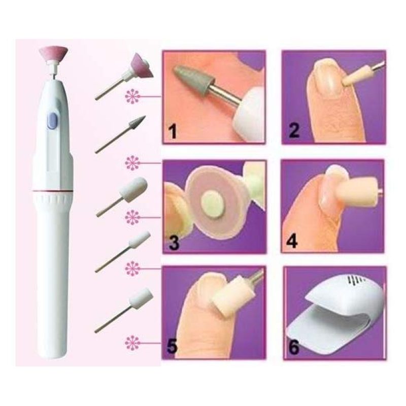 KIT FRESA UNGHIE ASCIUGA SMALTO MANI NAIL ART DECORAZIONE MANICURE PEDICURE