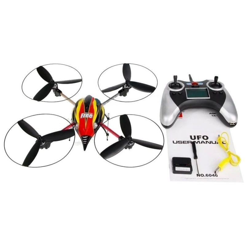 Drone INTRUDER batteria quadrimotore quattro eliche rotore UFO radiocomandato